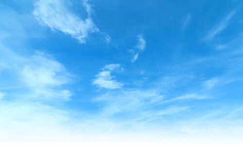 Summer Blue Sky and white cloud white background. Beautiful clear cloudy in sunlight calm season. Panoramic vivid cyan cloudscape in nature environment. Outdoor horizon skyline with spring sunshine.